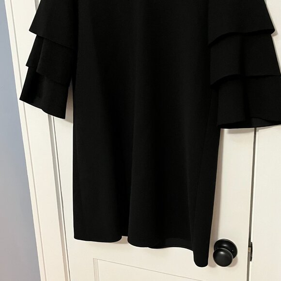 Lafayette 148 New York NWT black shift dress volume sleeve size medium - Picture 7 of 11